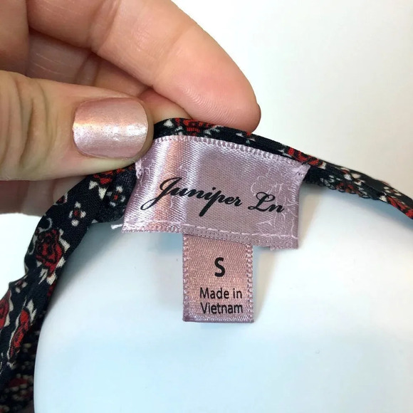 Juniper Ln | Red & Black Pattern Kimono - Picture 4 of 6